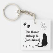 Personalized Black Cat Keychain Schlüsselanhänger (Vorderseite)
