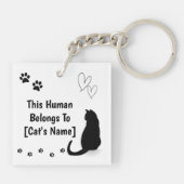 Personalized Black Cat Keychain Schlüsselanhänger (Rückseite)