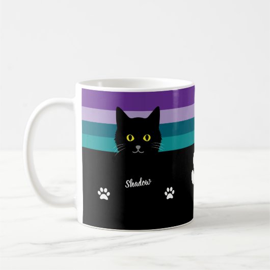 Personalized Black Cat Mug For Cat Moms And Dads Kaffeetasse (Links)