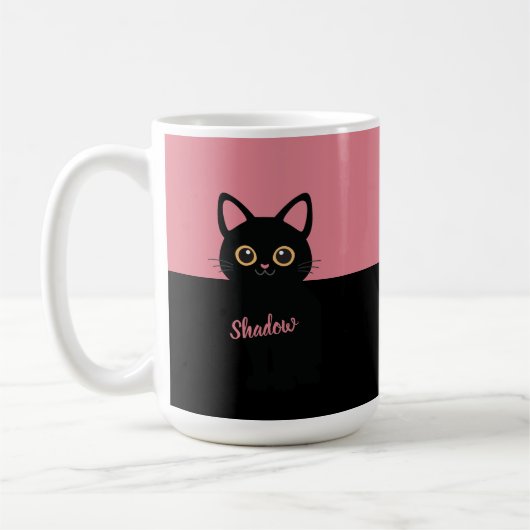 Personalized Black Cat Mug - Gift For Cat lovers Kaffeetasse (Links)