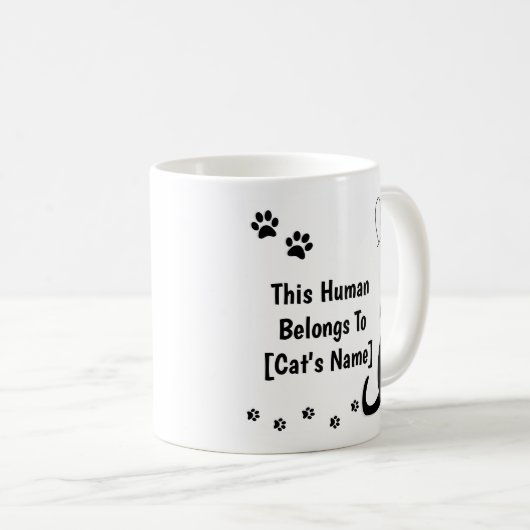 Personalized Black Cat Mug Kaffeetasse (VorderseiteRechts)