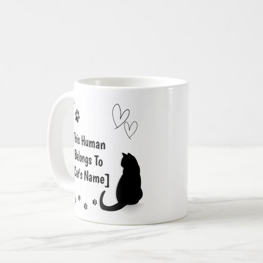 Personalized Black Cat Mug Kaffeetasse (Vorderseite Links)
