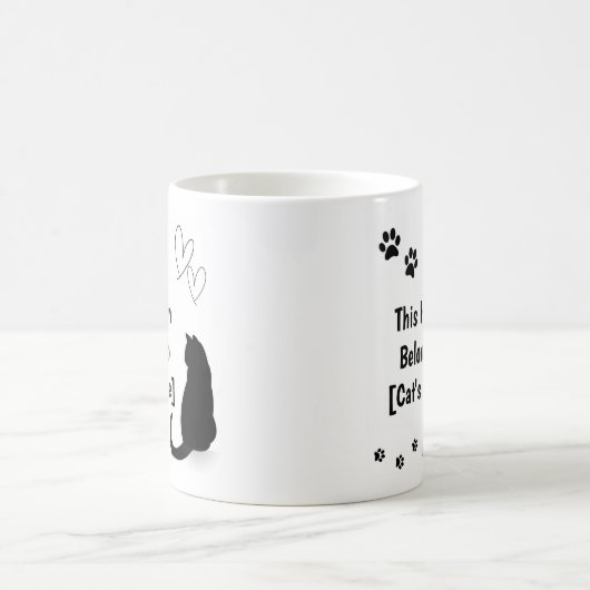 Personalized Black Cat Mug Kaffeetasse (Mittel)