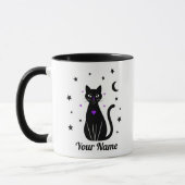 Personalized Black Cat mug Tasse (Links)