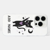 Personalized Black Cat Phone Case w/ Stars & Moon (Rückseite (Horizontal))