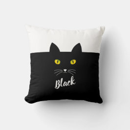 Personalized Black Cat Pillow, Gift for Cat Lovers Kissen