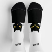 Personalized Black Cat Socks - Cat Lovers gift Socken (Oben)