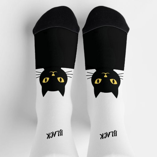 Personalized Black Cat Socks - Cat Lovers gift Socken (Oben)