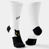 Personalized Black Cat Socks - Cat Lovers gift Socken (Gewinkelt)