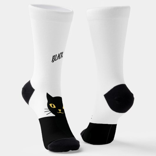 Personalized Black Cat Socks - Cat Lovers gift Socken (Gewinkelt)