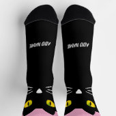 Personalized Black Cat Socks - Cats Custom Gift Socken (Oben)