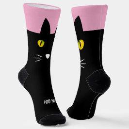 Personalized Black Cat Socks - Cats Custom Gift  Socken