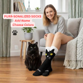 Personalized Black Cat Socks - Cats Custom Gift  Socken