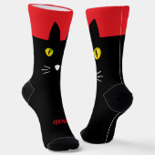 Personalized Black Cat Socks - Cats Custom Gift  Socken (Gewinkelt)