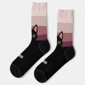 Personalized Black Cat Socks Custom Name Color Socken (Linkes Detail)