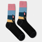 Personalized Black Cat Socks Custom Name Color Socken (Rechts)
