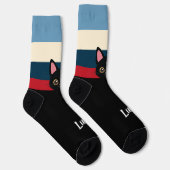 Personalized Black Cat Socks Custom Name Color Socken (Rechts)