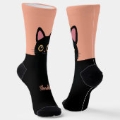 Personalized Black Cat Socks - Gift For Cat lovers Socken (Gewinkelt)