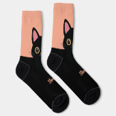 Personalized Black Cat Socks - Gift For Cat lovers Socken (Rechts)