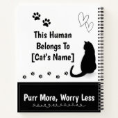 Personalized Black Cat Spiral Notebook Notizblock (Rückseite)