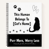 Personalized Black Cat Spiral Notebook Notizblock (Vorderseite)