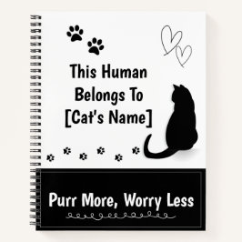 Personalized Black Cat Spiral Notebook Notizblock