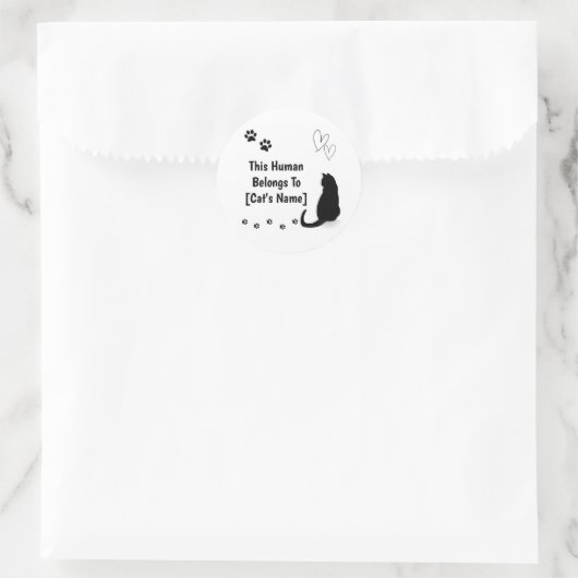 Personalized Black Cat Sticker (Tasche)