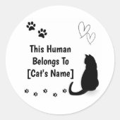 Personalized Black Cat Sticker (Vorderseite)