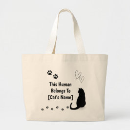 Personalized Black Cat Tote Bag Jumbo Stoffbeutel