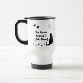 Personalized Black Cat Travel Mug Reisebecher