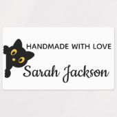 Personalized Black Cat with yellow eyes Etiketten (Design 1)