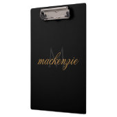 Personalized Black Clipboard with Name and Initial Klemmbrett (Links)