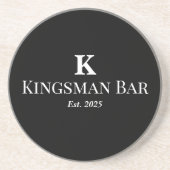 Personalized Black Coaster Set with Monogram and N Getränkeuntersetzer (Vorne)