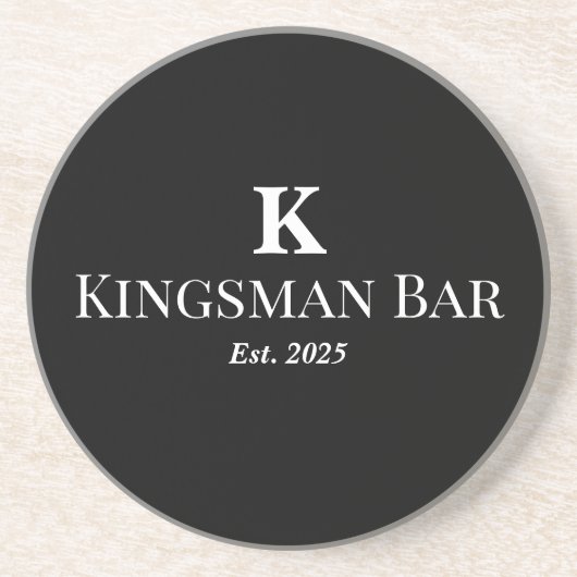 Personalized Black Coaster Set with Monogram and N Getränkeuntersetzer (Vorne)