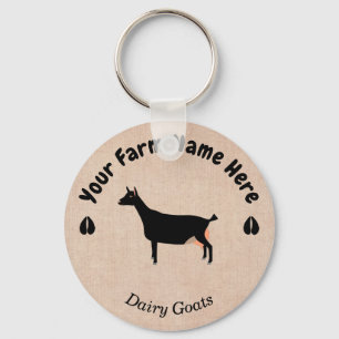 Personalized Black Dairy Goat Schlüsselanhänger