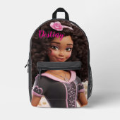 Personalized Black doll Bedruckter Rucksack (Vorderseite)