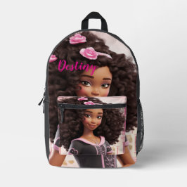 Personalized Black doll Bedruckter Rucksack