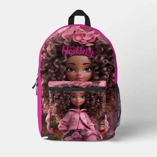 Personalized Black doll  Bedruckter Rucksack (Vorderseite)
