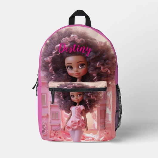 Personalized Black doll Bedruckter Rucksack (Vorderseite)