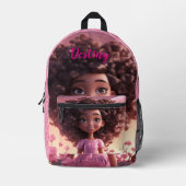 Personalized Black doll plaid  Bedruckter Rucksack (Vorderseite)