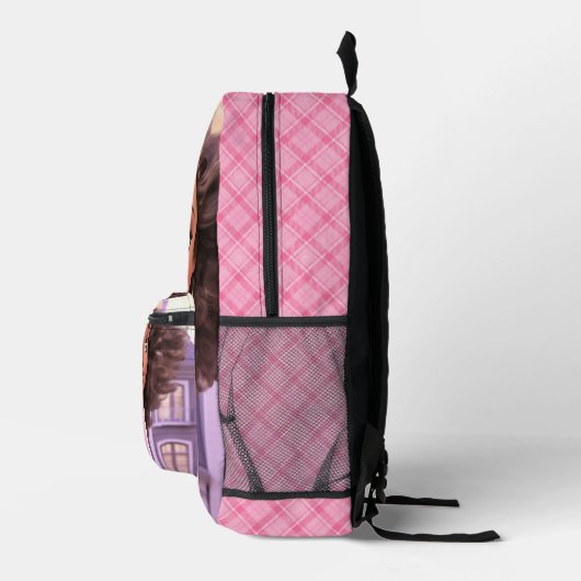 Personalized Black doll plaid Bedruckter Rucksack (Rechts)