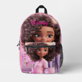Personalized Black doll plaid Bedruckter Rucksack (Vorderseite)