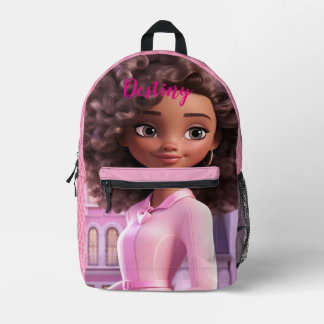 Personalized Black doll plaid Bedruckter Rucksack