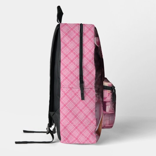 Personalized Black doll plaid Bedruckter Rucksack (Links)