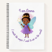 Personalized Black Fairy Girl Notebook Notizblock (Vorderseite)
