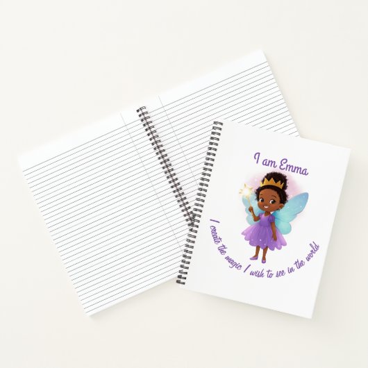 Personalized Black Fairy Girl Notebook Notizblock (Innenseite)