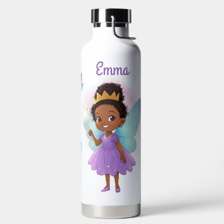 Personalized Black Fairy Girl Water Bottle Trinkflasche