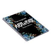 Personalized Black floral Artist Sketchbook Notizblock (Rechte Seite)