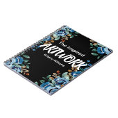Personalized Black floral Artist Sketchbook Notizblock (Linke Seite)