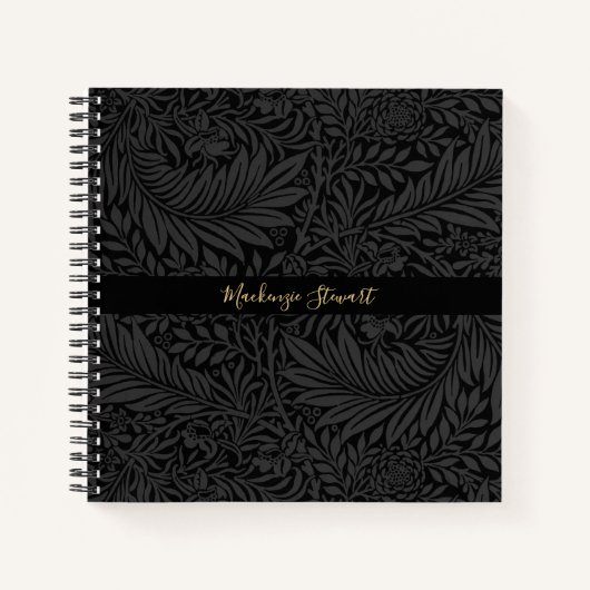 Personalized Black Floral Pattern Notizblock (Vorderseite)